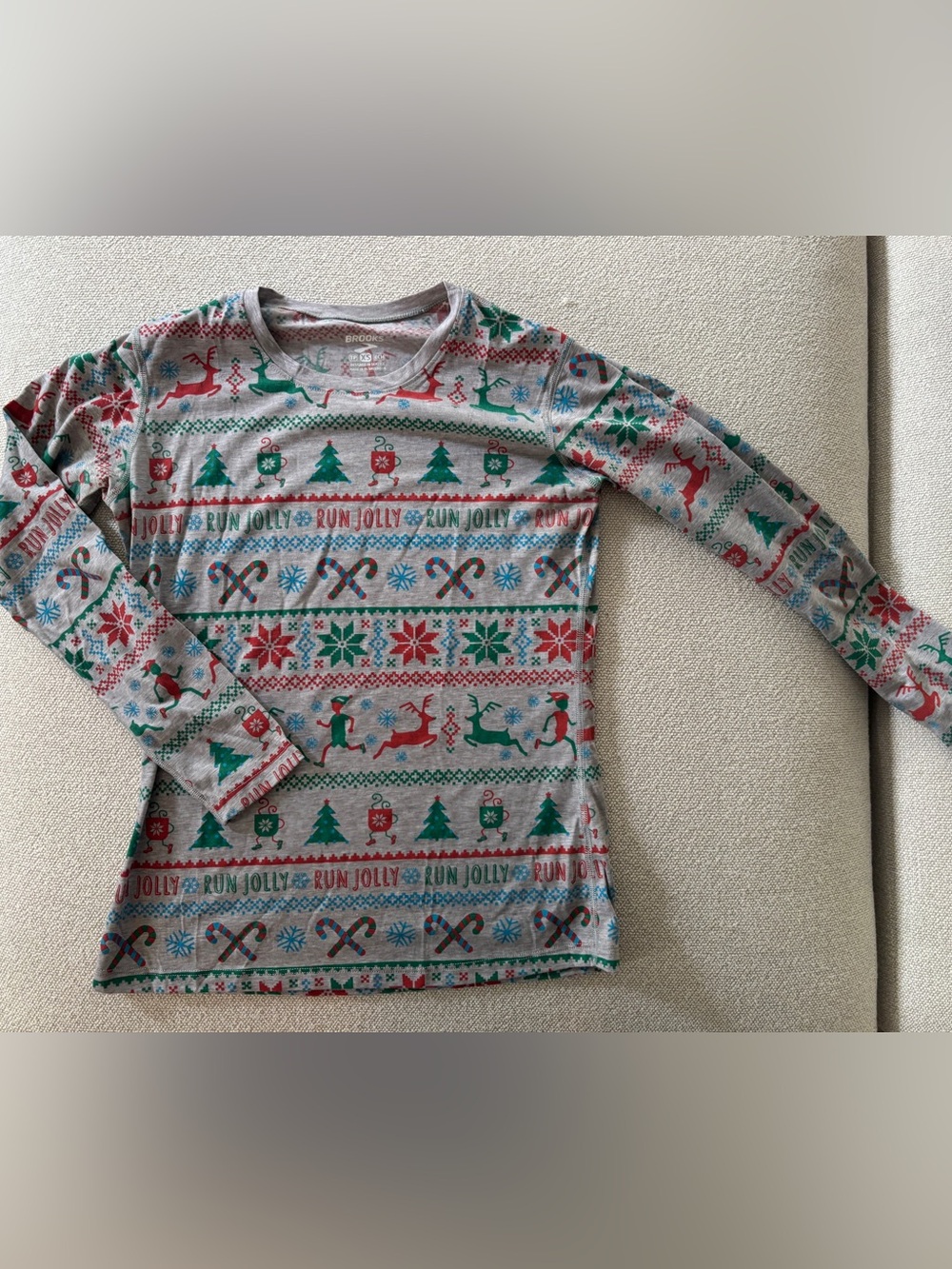 Brooks Women’s Fit Christmas Running Shirt Size XS
